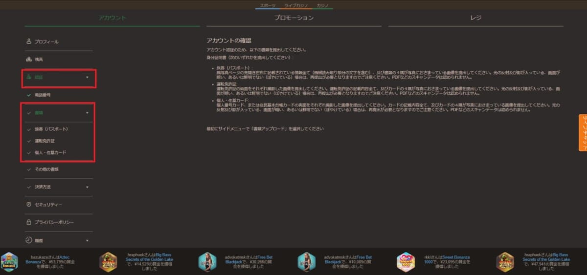 本人確認　書類
