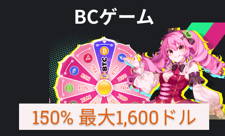 BCゲーム　150%最大1600ドル