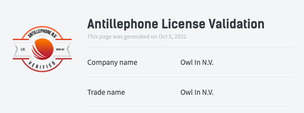 Antillephone License Validation