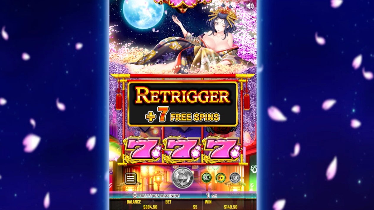 登場確率は低めですが、最終スピンでは、レインボーの「7」が停止し、このあと解説する「ドキドキタイム」が発動することもあります